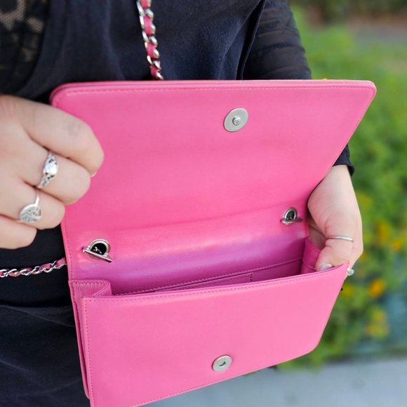 Chanel Lego Hot Pink Patent Brick Ombre Patent Flap - Picture 2 of 16